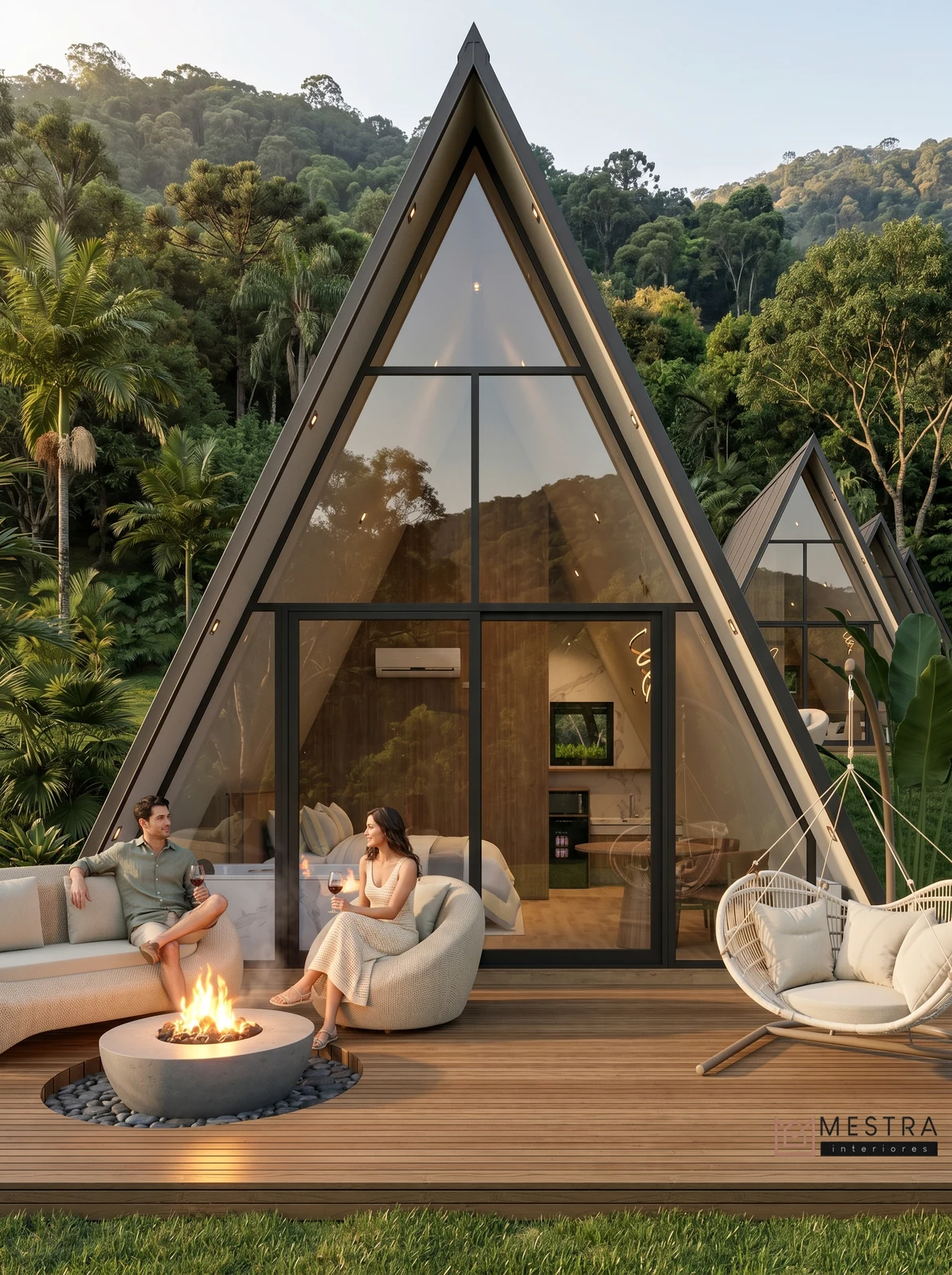 Cabana em meio à paisagem natural