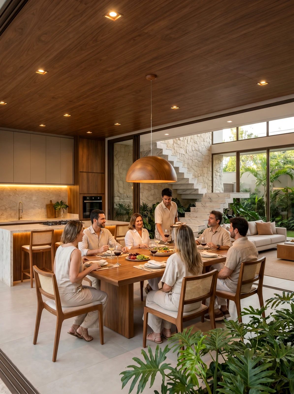 Visualização arquitetônica de interiores — JANTAR_ampliado