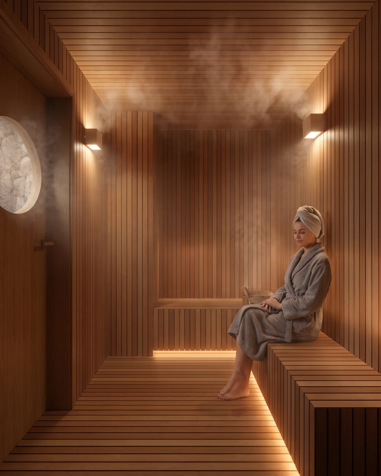 Visualização arquitetônica de interiores — SAUNA