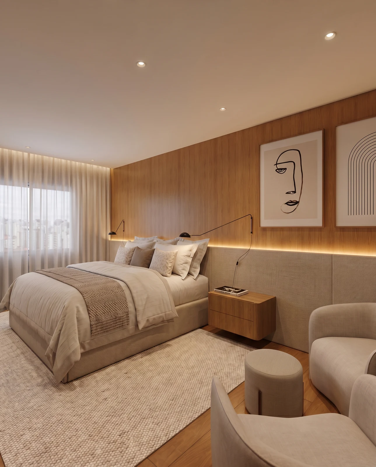 Visualização arquitetônica de interiores — SUITE MASTER 1