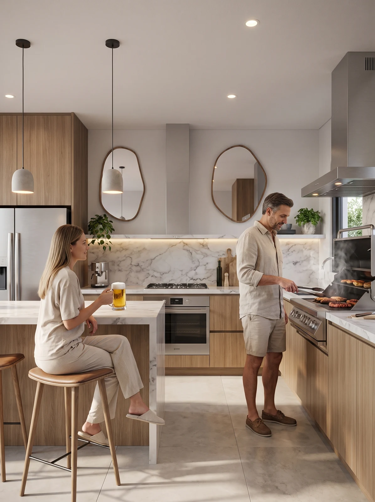Cozinha residencial em uso